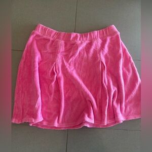 Stateside Bright Pink Terry Cloth Mini Skirt